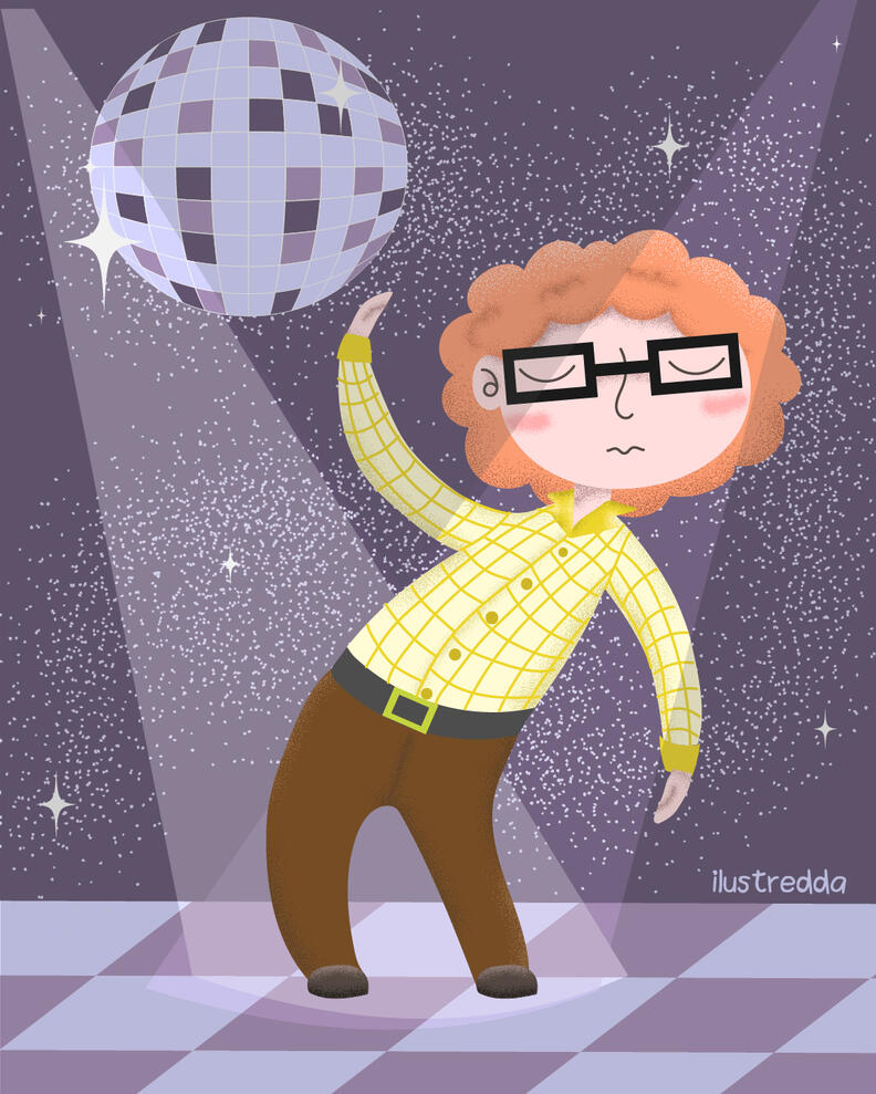 Disfrutando la música, ilustración editorial